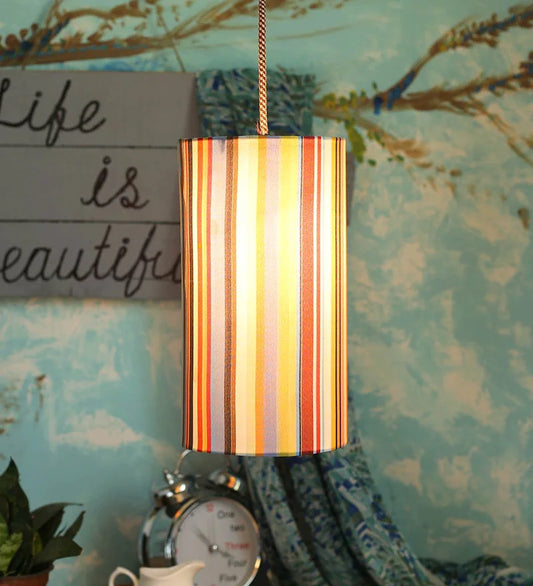 Colorful Stripes Cylindrical Hanging Shade