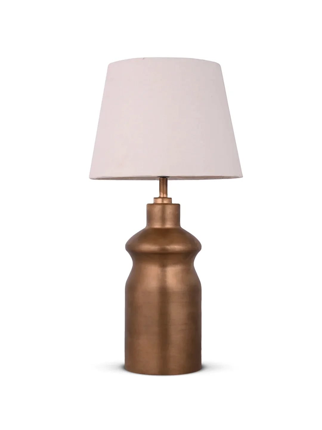 Golden Metal Urn Shaped Lamp with Taper Solid White Shade