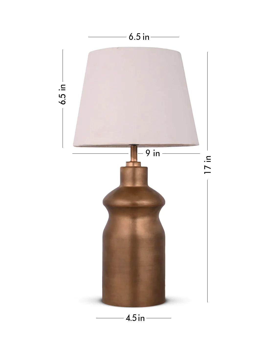 Golden Metal Urn Shaped Lamp with Taper Solid White Shade