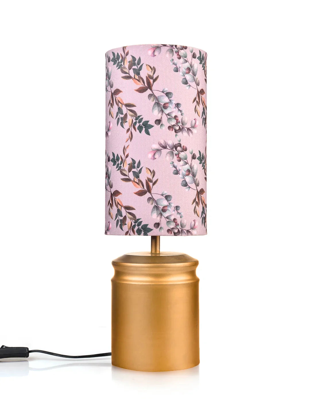 Metal Golden Table Lamp with Creeper Print Shade