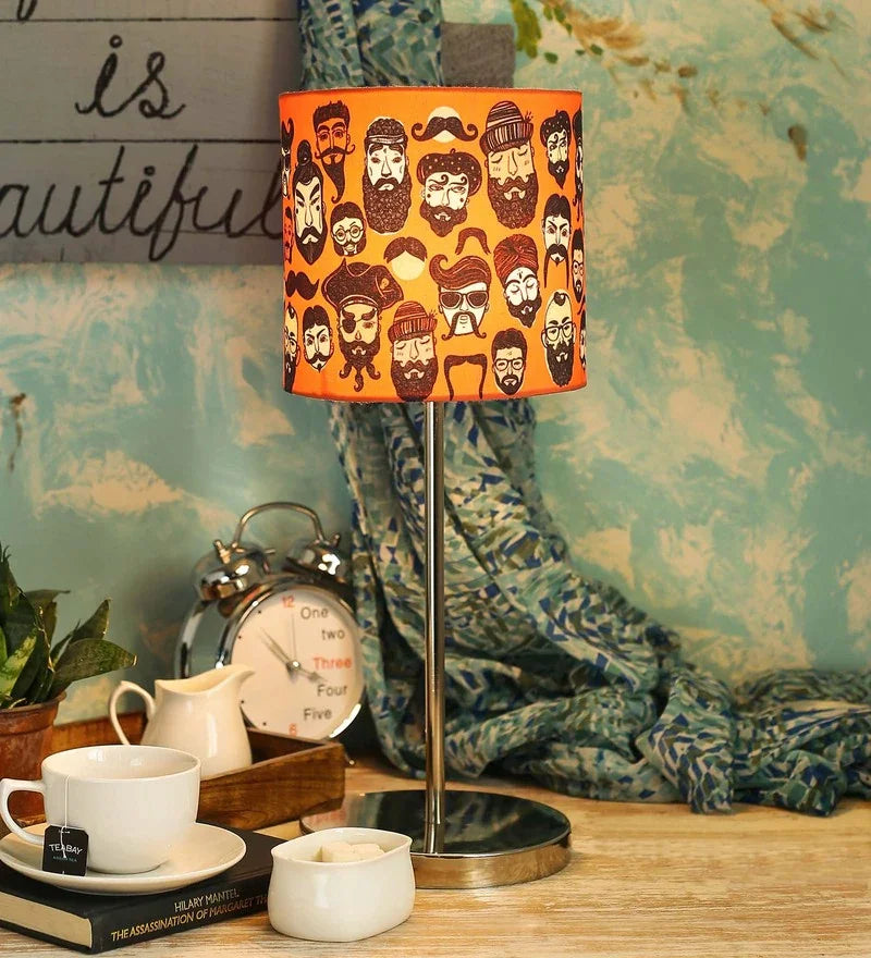 Metal Chrome Finish Lamp with Multicolo Moochh Lamp Shade