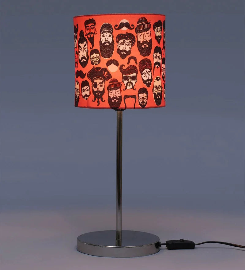 Metal Chrome Finish Lamp with Multicolo Moochh Lamp Shade