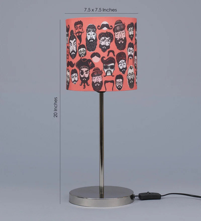 Metal Chrome Finish Lamp with Multicolo Moochh Lamp Shade