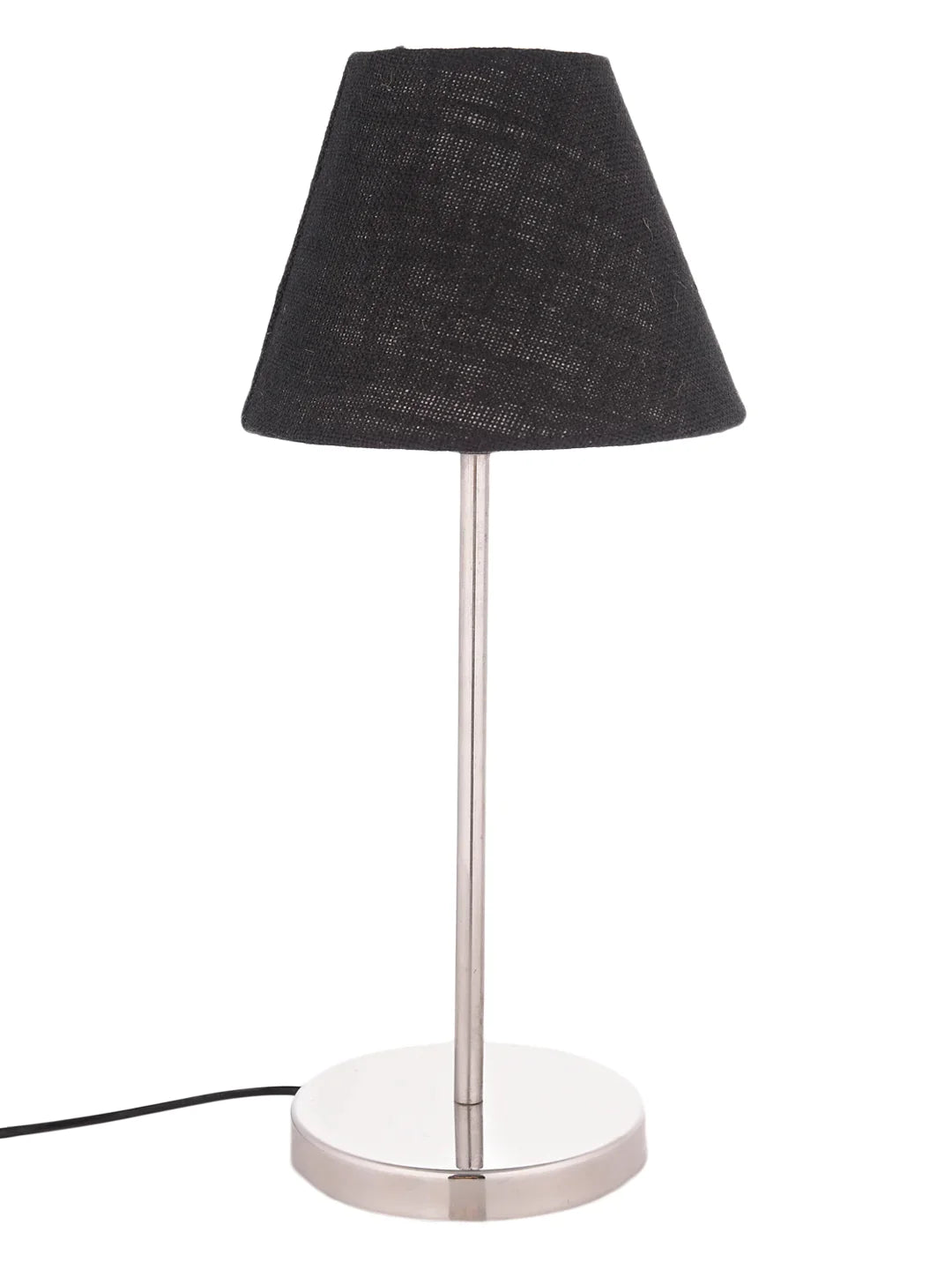 Metal Table Lamp with Black Jute Shade