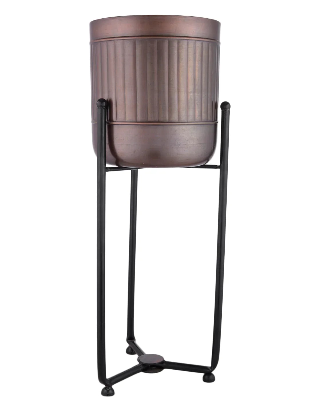 Planter Stand with Copper Striped Pot