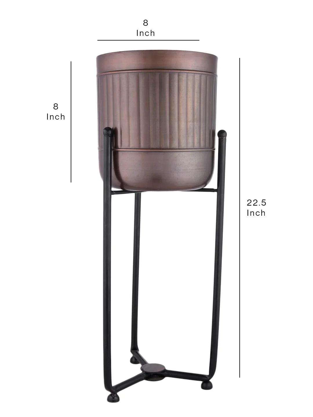 Planter Stand with Copper Striped Pot