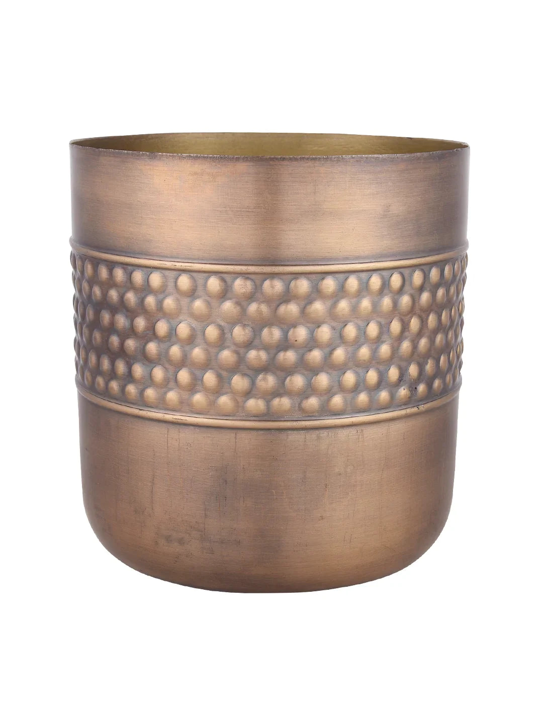 Planter Stand with Golden Hammered Pot