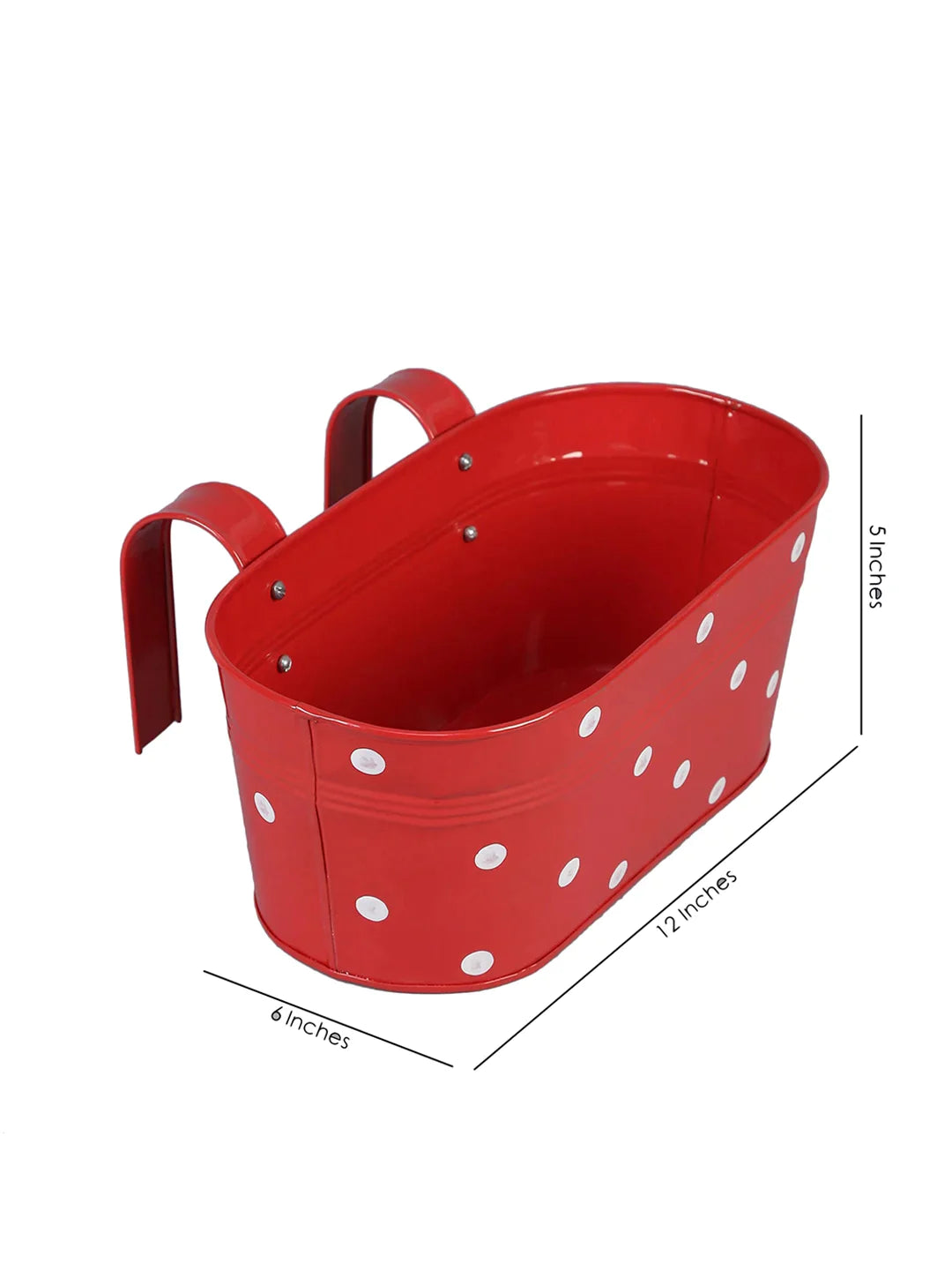 Set of Five12'' Polka Dot Oval Planters