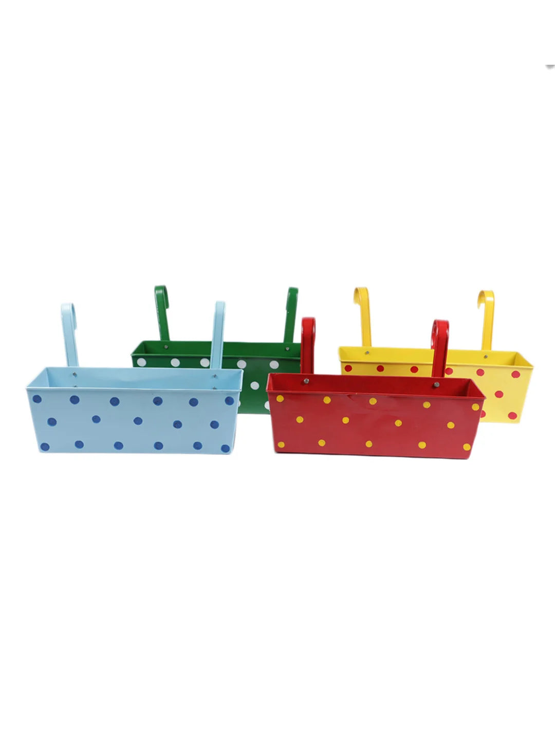 Set of Four 18'' Polka Dot Rectangle Planters