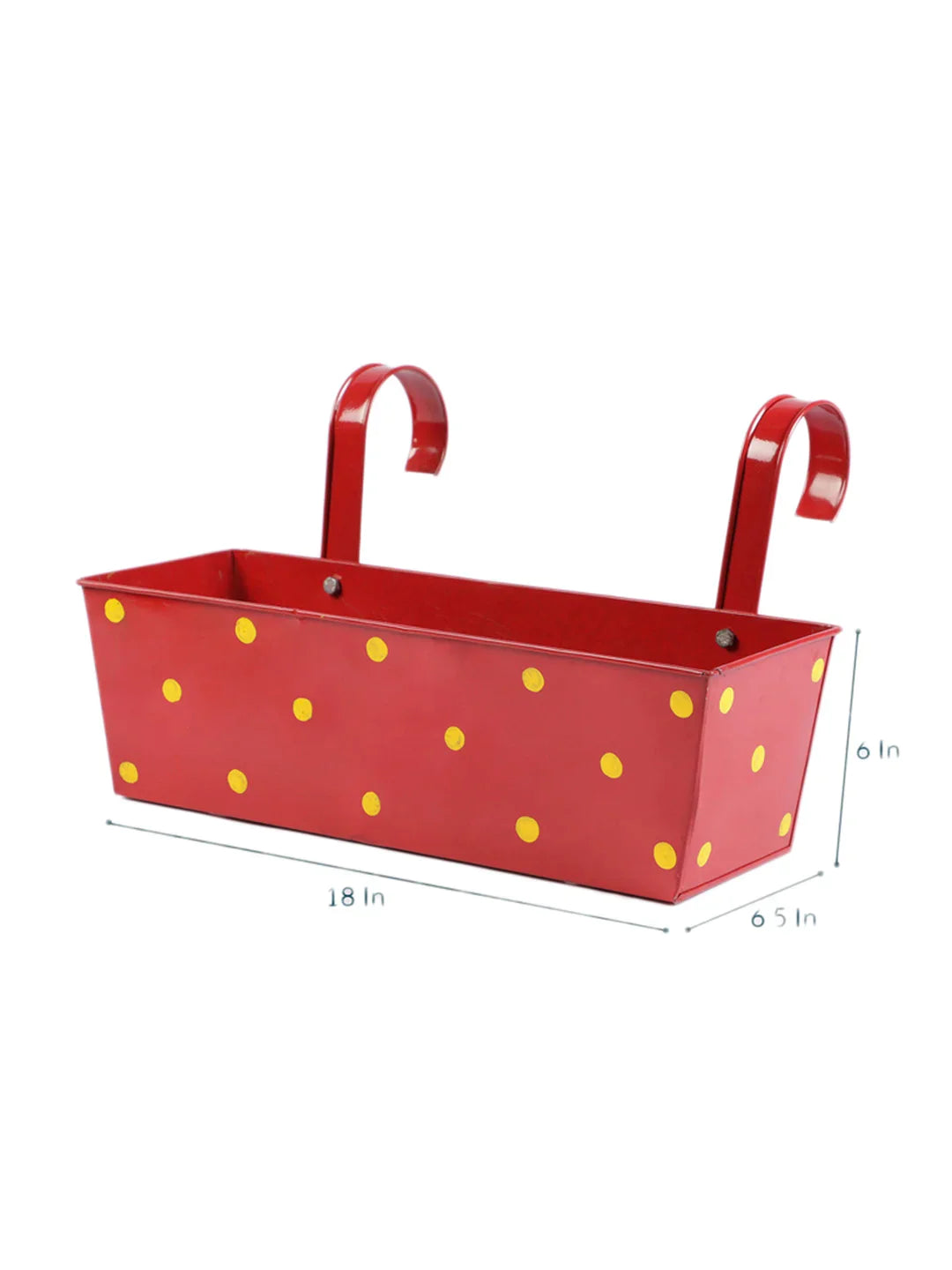 Set of Four 18'' Polka Dot Rectangle Planters