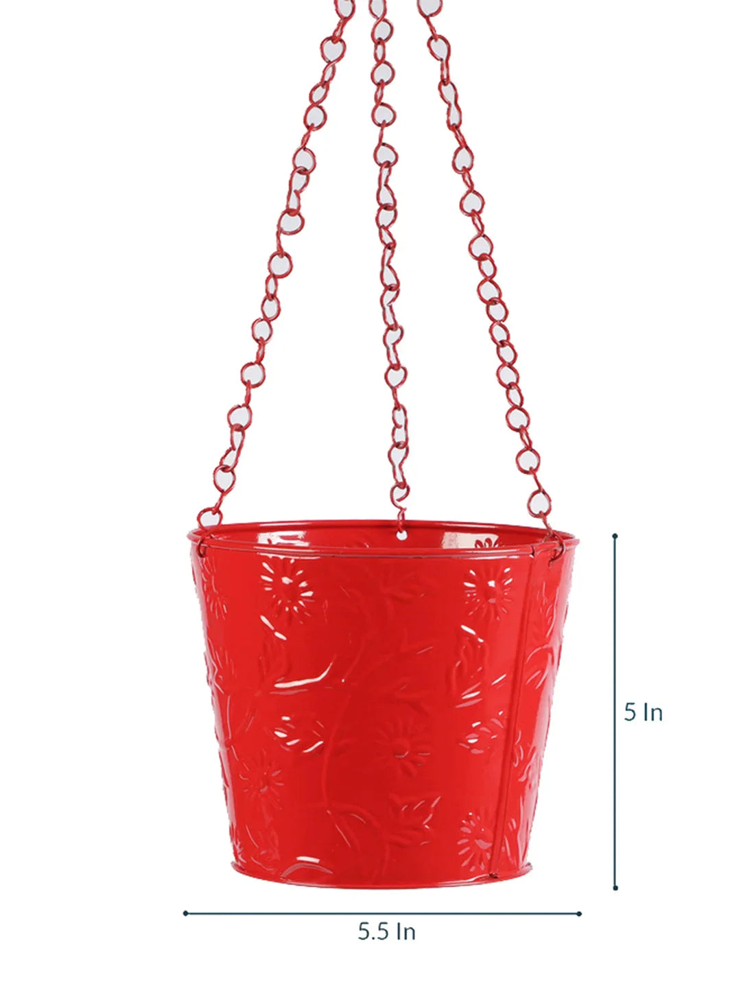 Set of Five Hanging Bucket Red