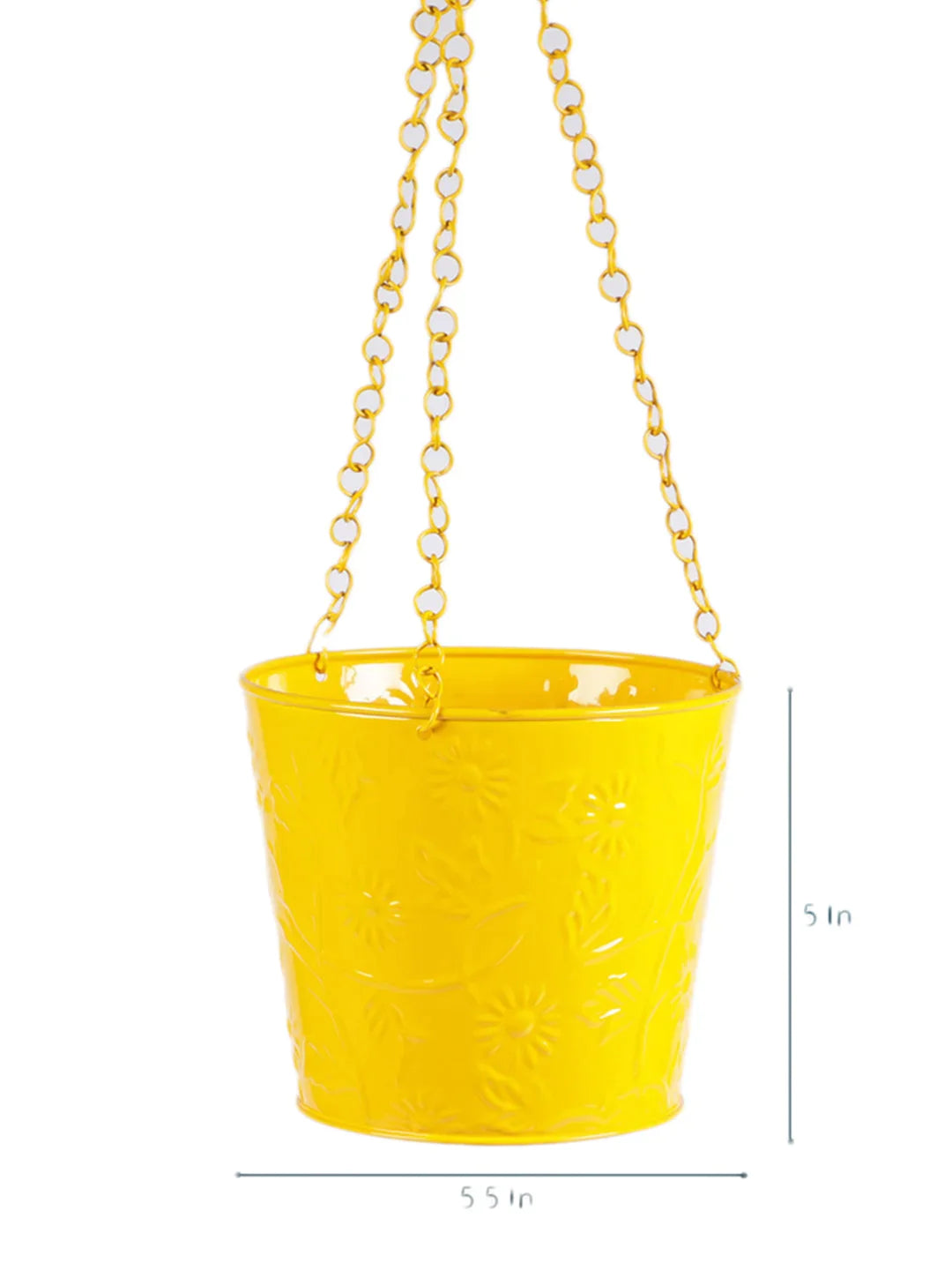 Set of Five Hanging Bucket Yellow