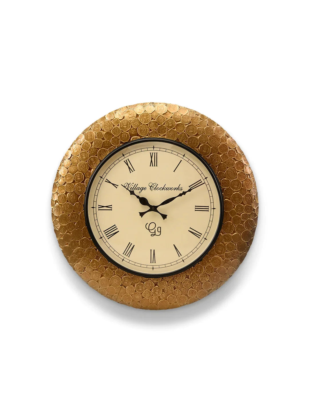 Round Gold Pop Coin 18 Inches Analog Wall Clock