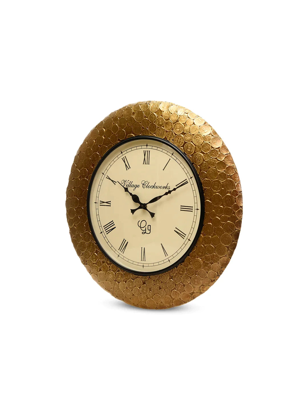Round Gold Pop Coin 18 Inches Analog Wall Clock