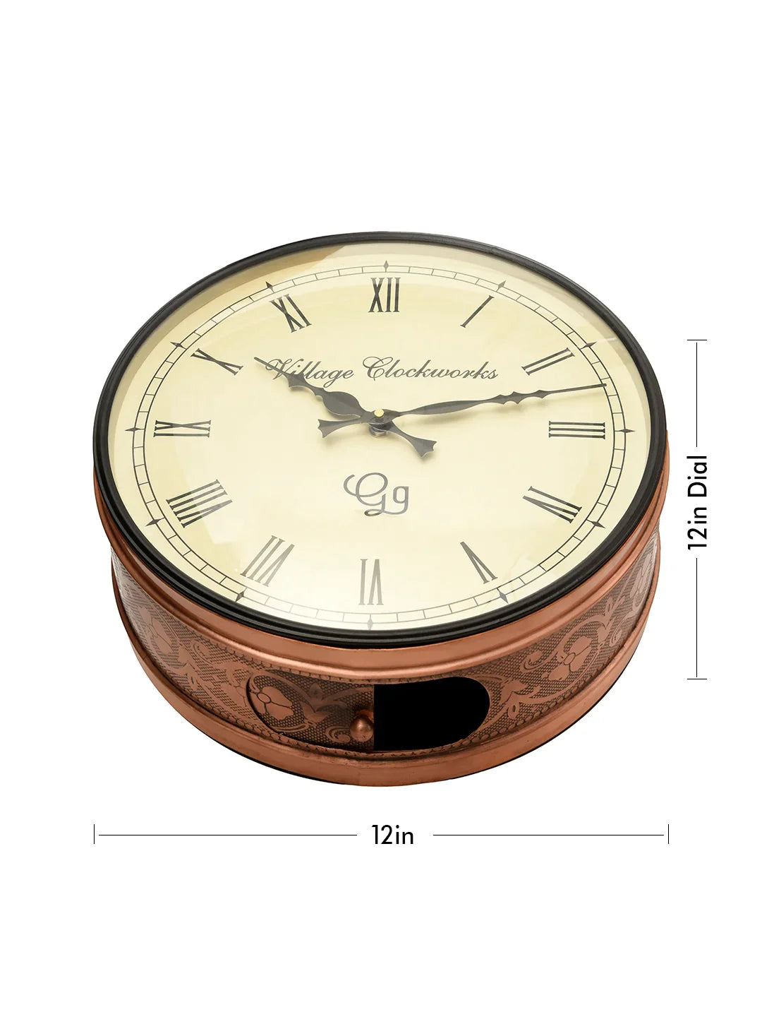 Metal Double Side Copper 12 Inches Analog Station Clock