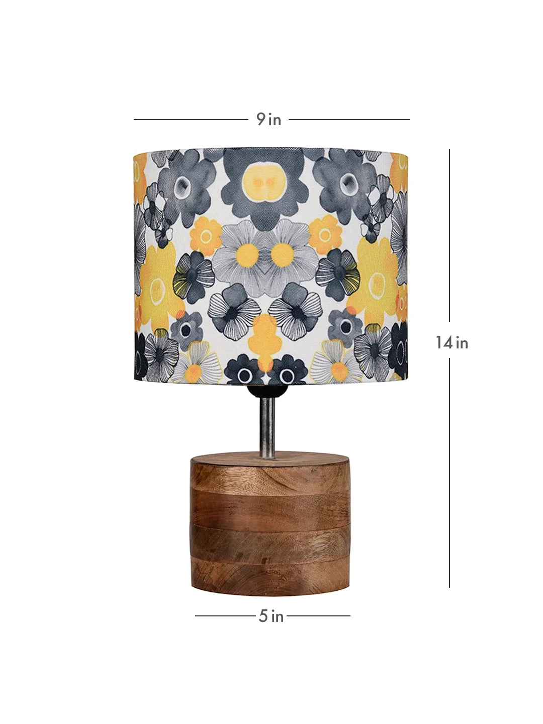Wooden Brown Log Lamp with Lotus Floral Shade