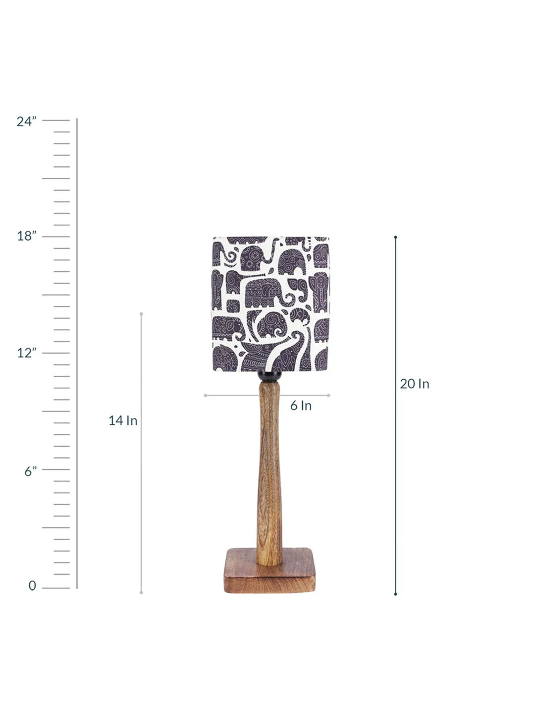 Tiny Elephants Wooden Lamp