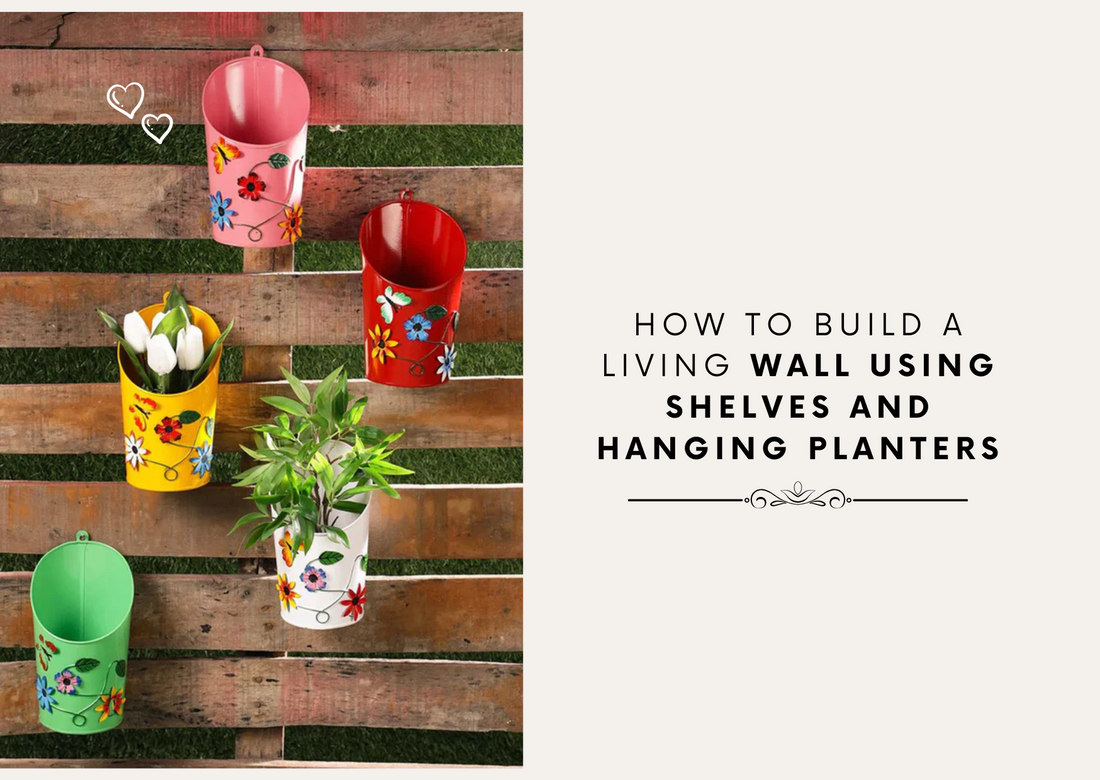How to Build a Living Wall Using Shelves and Hanging Planters