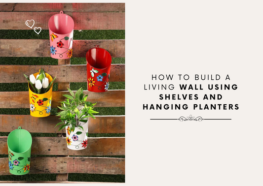 How to Build a Living Wall Using Shelves and Hanging Planters
