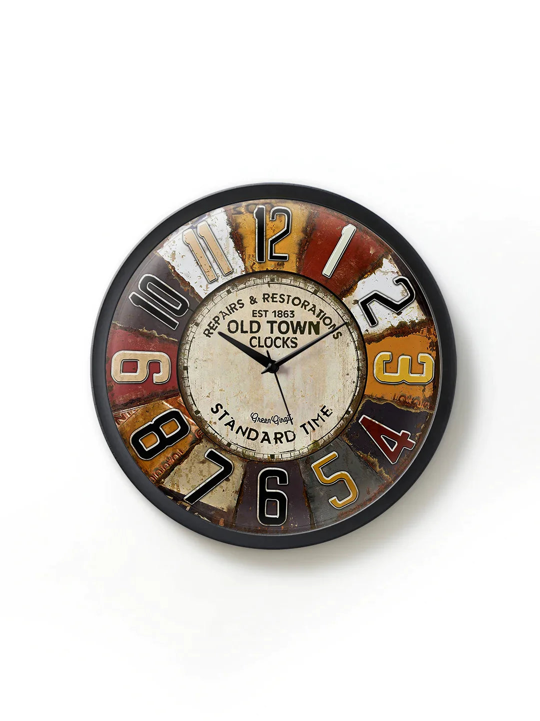 Old Town Multicolor Analog Wall Clock