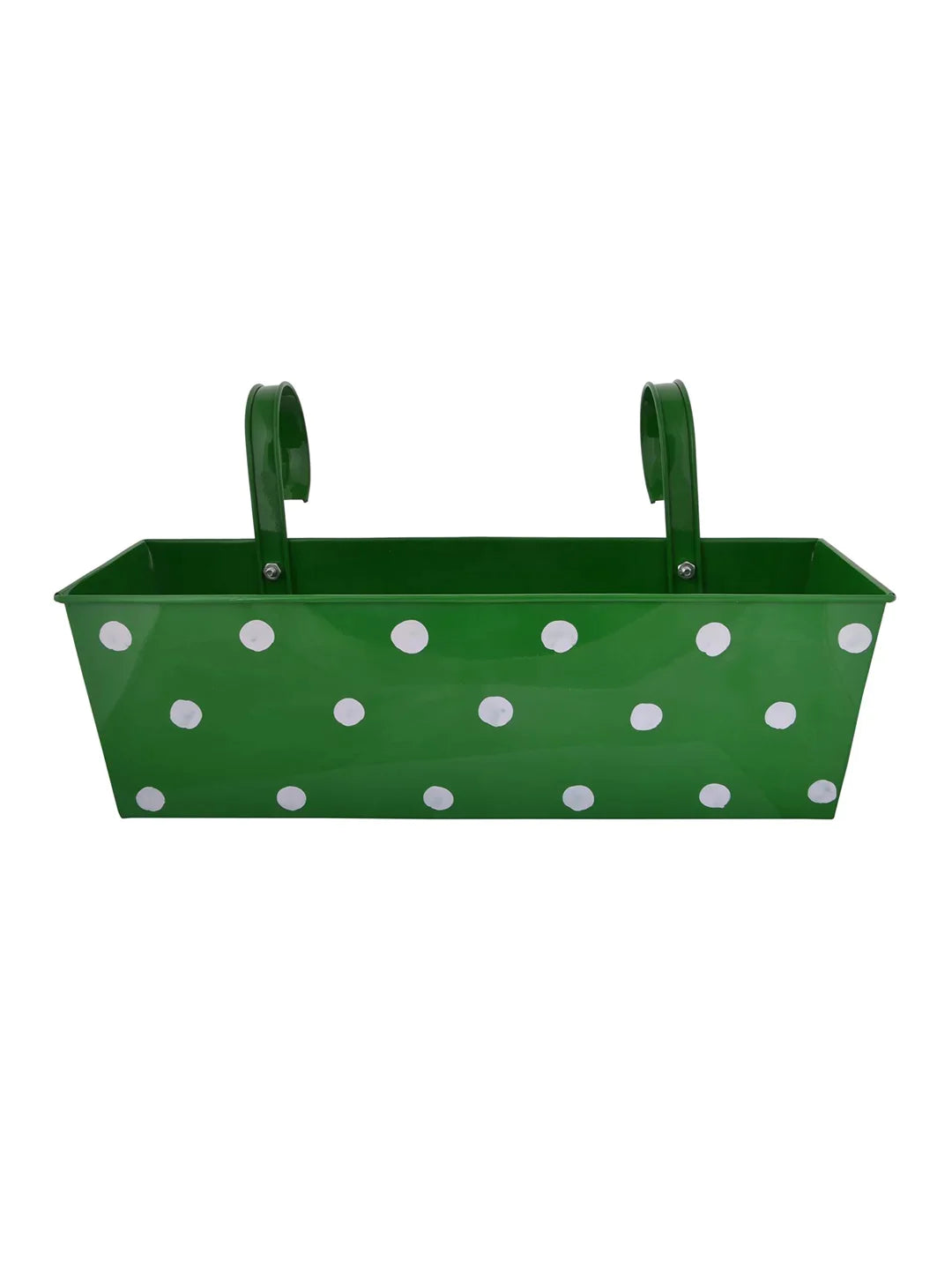 Polka Dot Rectangle Railing Planter Green 18 Inches