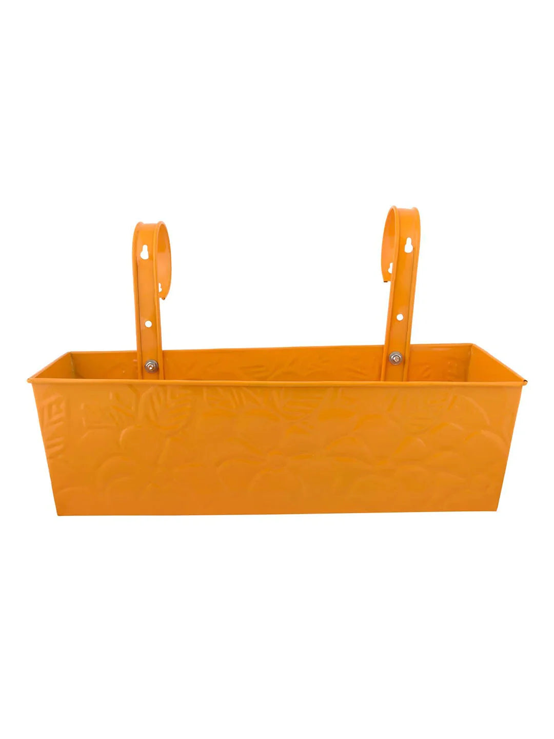 Embossed Rectangular Railing Planter Yellow 18 Inches