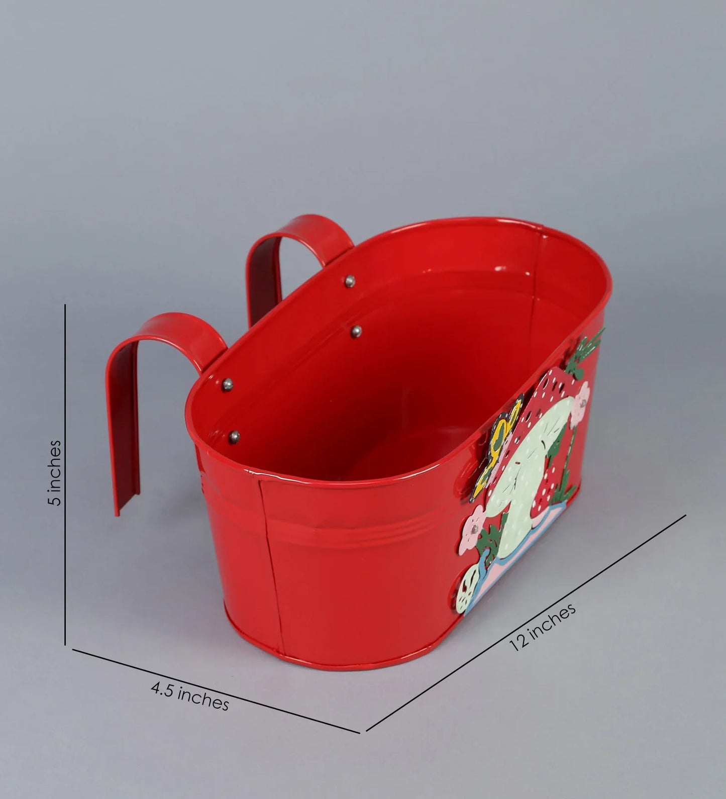 Set of two Mushroom Tub Yellow & Red 12 Inches 