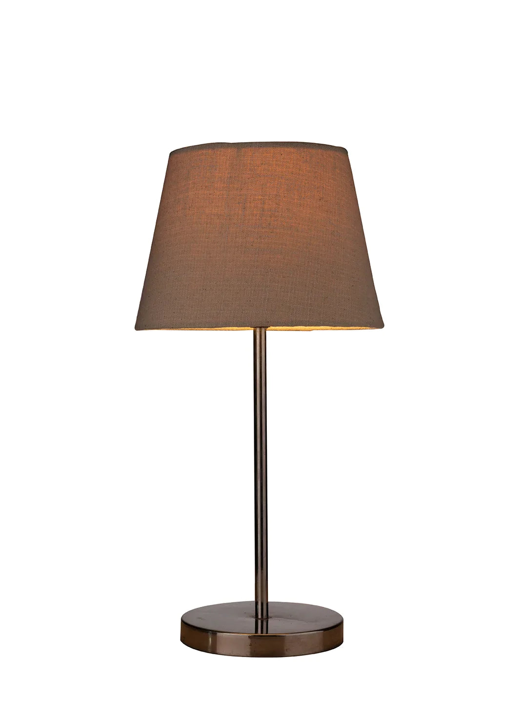 Metal Chrome Finish Lamp with Smare Taper White Shade