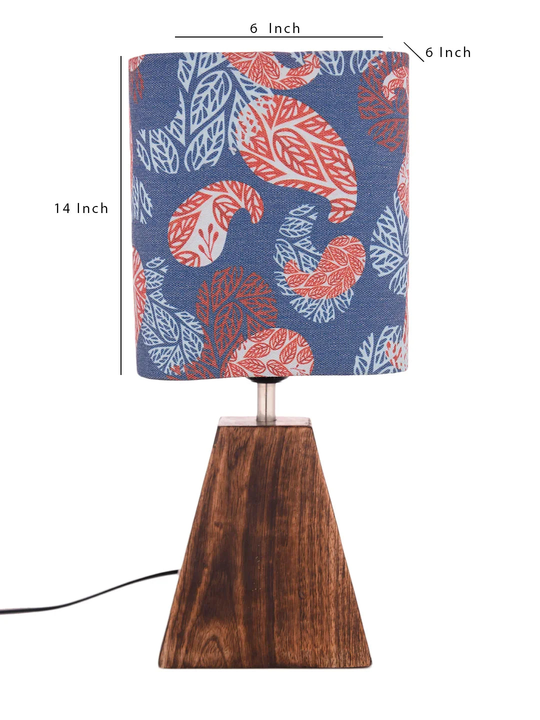 Wooden Pyramid Lamp with Colorful Ambee Lamp Shade