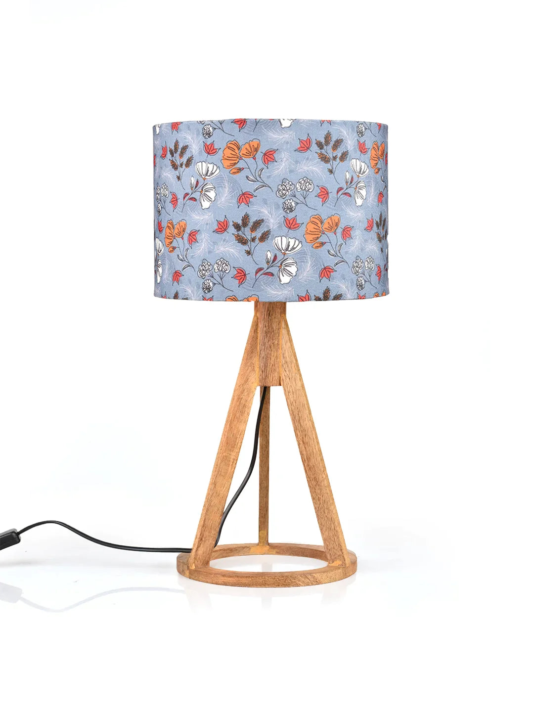 Blue Garden Trio Wooden Lamp